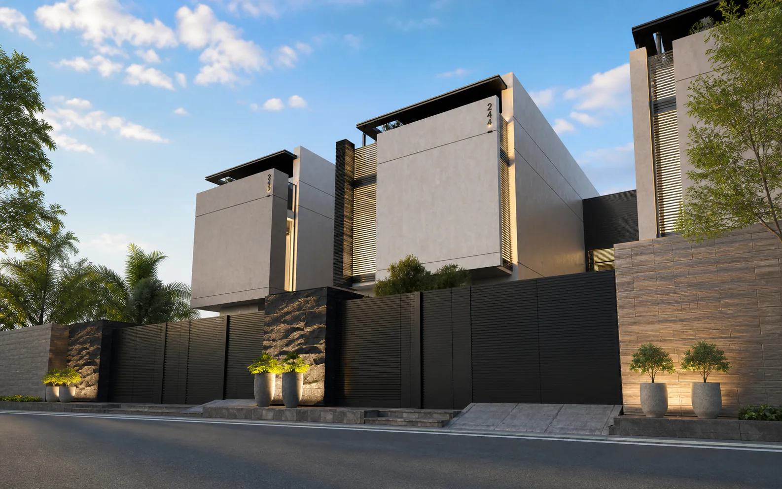 Contemporary residential architecture rendering supplied by Nordhaus