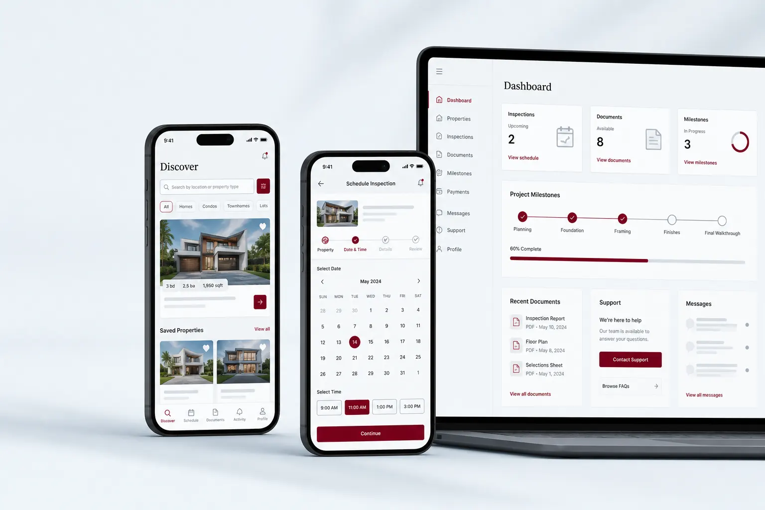 Conceptual Nordhaus client portal shown across mobile and desktop devices